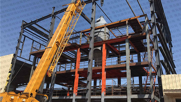 宁夏饲料添加剂三效蒸发器废水处理项目工程安装现场 宁夏饲料添加剂三效蒸发器废水处理项目工程安装现场